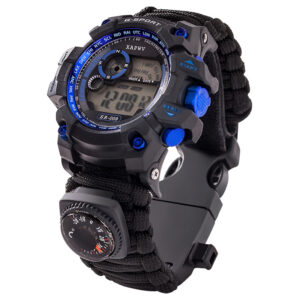Reloj paracord digital tactico militar termometro brujula EDC