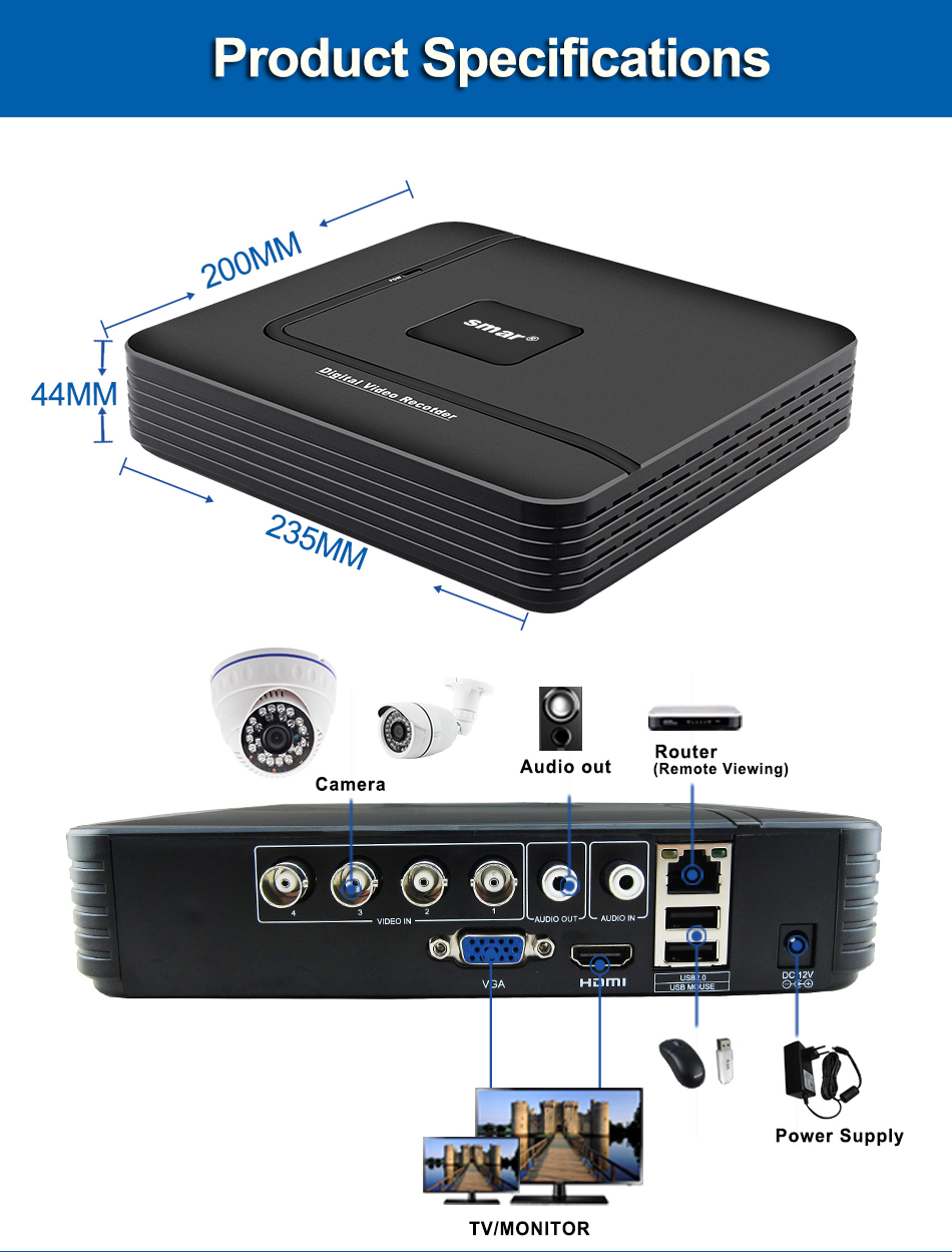 kit de 4 camaras para interior con grabador - Imagen 6