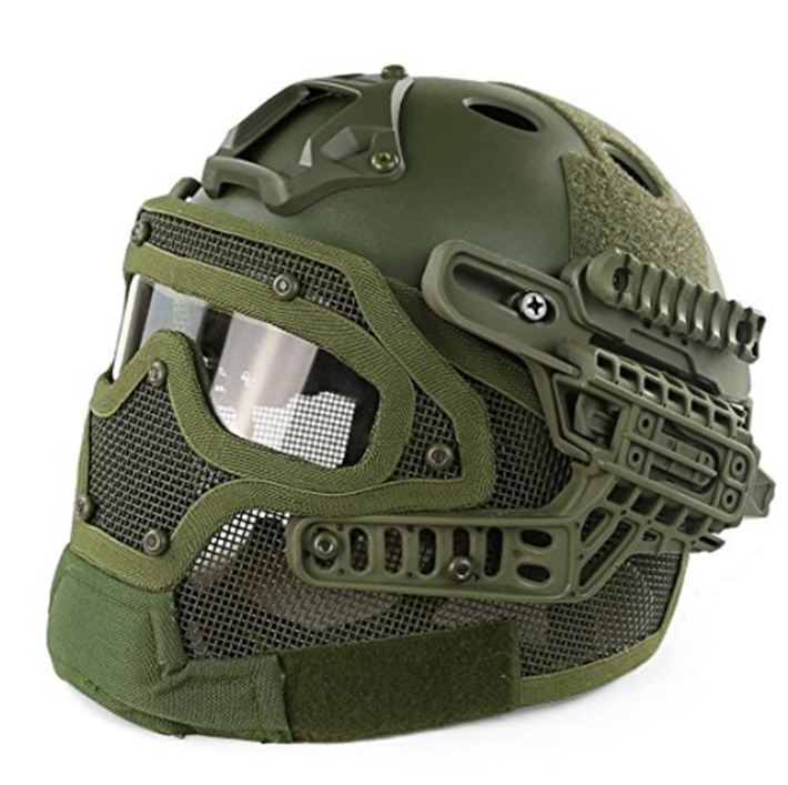 Casco Militar Tactico Completo Gotcha Paintball Airsoft M16 - Imagen 4