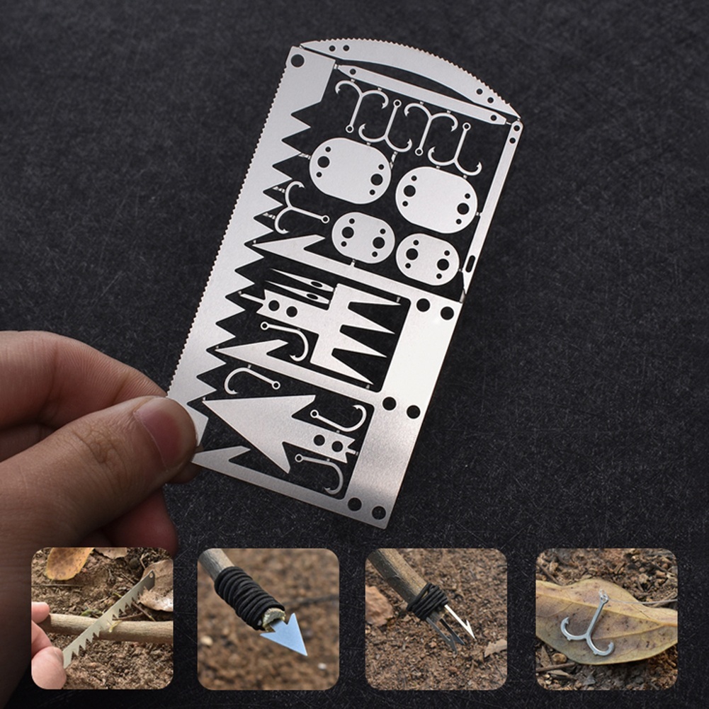 Multiherramienta plana 22 en 1 Gancho de pesca Tenedor Sierra Flecha F-105