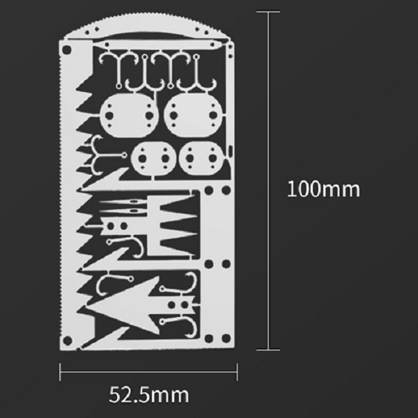 Multiherramienta plana 22 en 1 Gancho de pesca Tenedor Sierra Flecha F-105 - Imagen 3