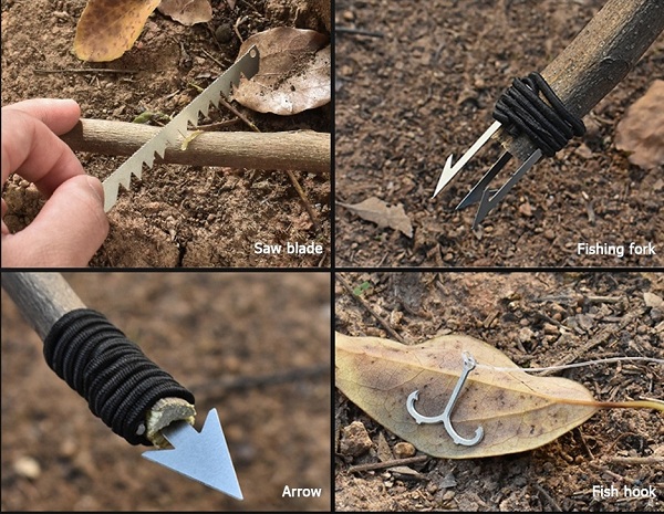 Multiherramienta plana 22 en 1 Gancho de pesca Tenedor Sierra Flecha F-105 - Imagen 4