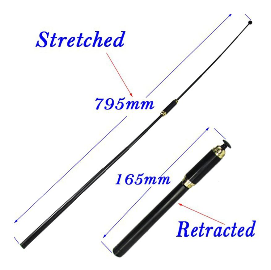 Antena telescopica profesional AL 800 hembra 50 wats doble banda para baofeng kenwood - Imagen 5