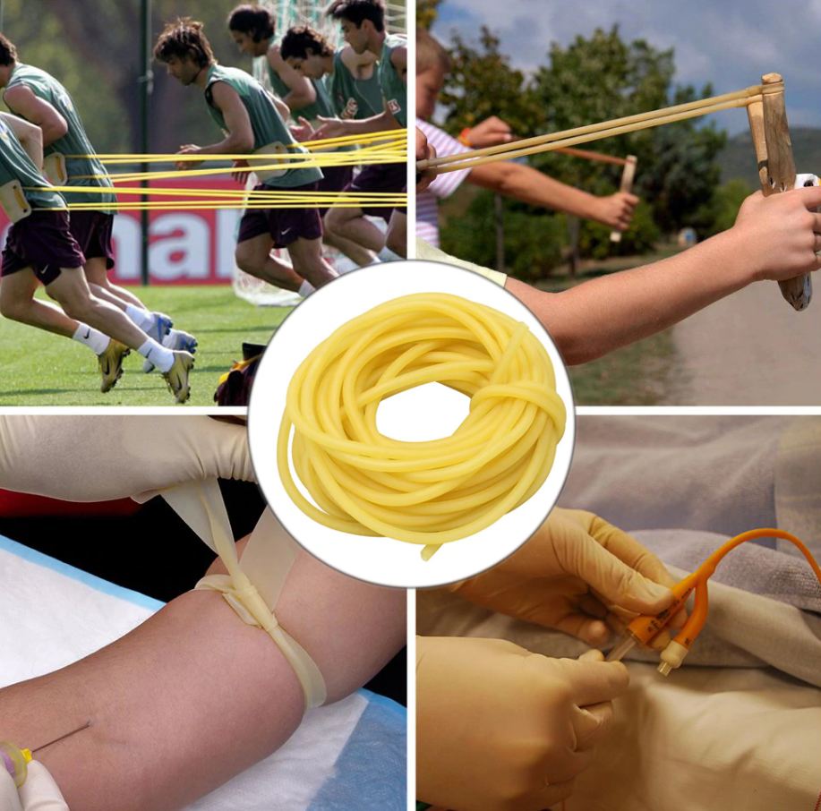 Tubo de goma latex natural supervivencia resortera torniquete - Imagen 2