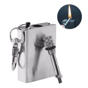 Encendor de acero inoxidable con mechero contra viento supervivencia