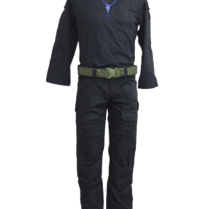 Uniforme tactico militar de pantalon y playera color negro gotcha airsoft paintball