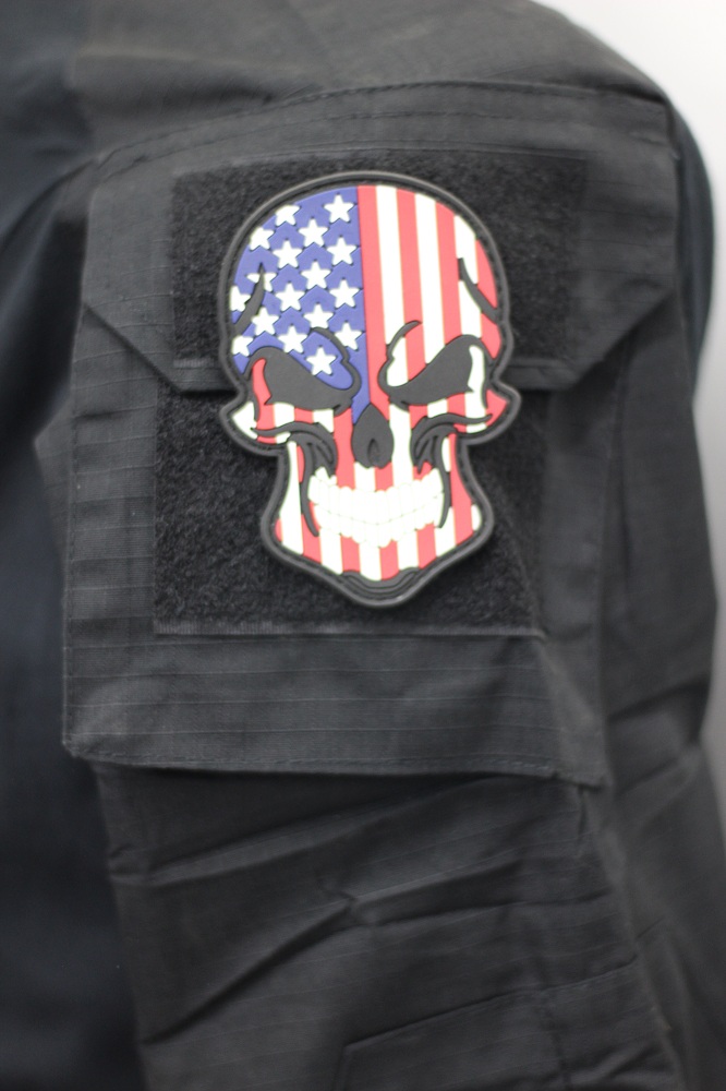 Parche calavera USA PVC Contactel
