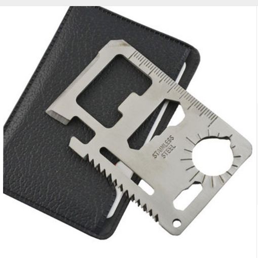 Multiherramienta plana tipo tarjeta EDC 911 de cartera con 11 funciones INOX F-102