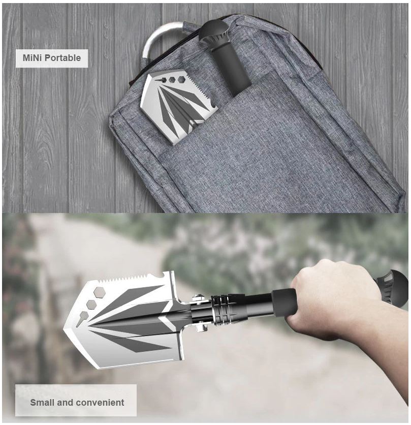 Pala mini Plegable Tactica Militar Supervivencia Campamento Proteccion Civil - Imagen 4