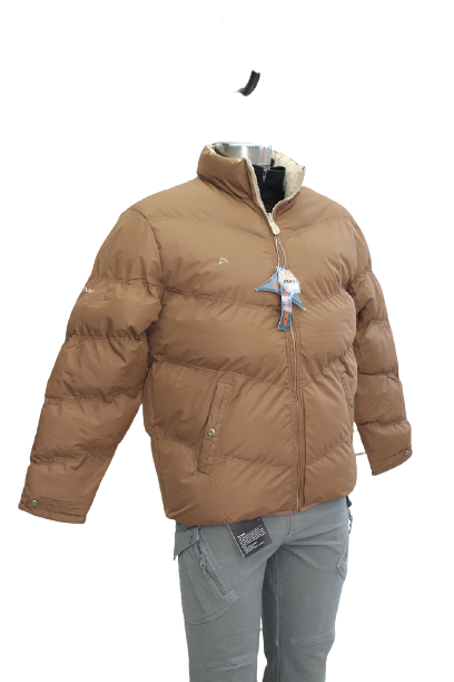 Chamarra pluma de ganso doble vista cafe claro / caky - Imagen 6