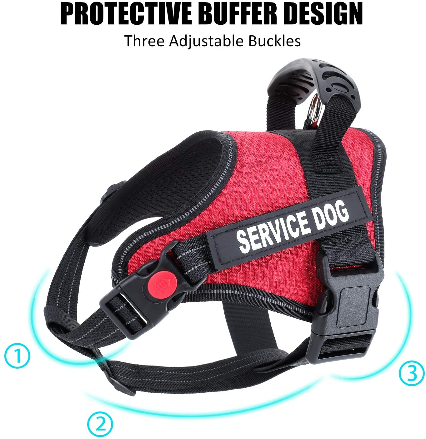 Pechera arnes K9 Canino Perros de Servicio sin tirón Chaleco Ajustable Reflectante asa entrenamiento - Imagen 6