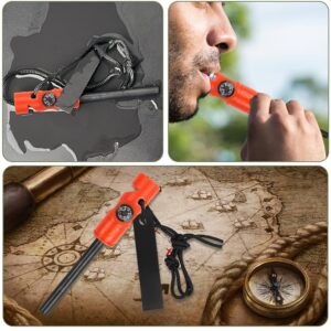 Pedernal multiherramienta supervivencia silbato brujula regla iniciador F-109