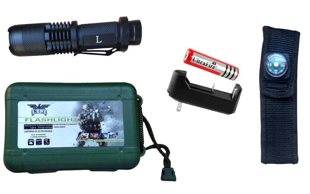 Lampara tactica Cree Q5-L grande mas accesorios