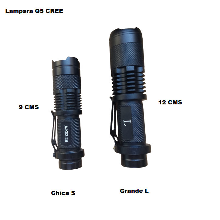 Lampara tactica Cree Q5-L grande mas accesorios - Imagen 2