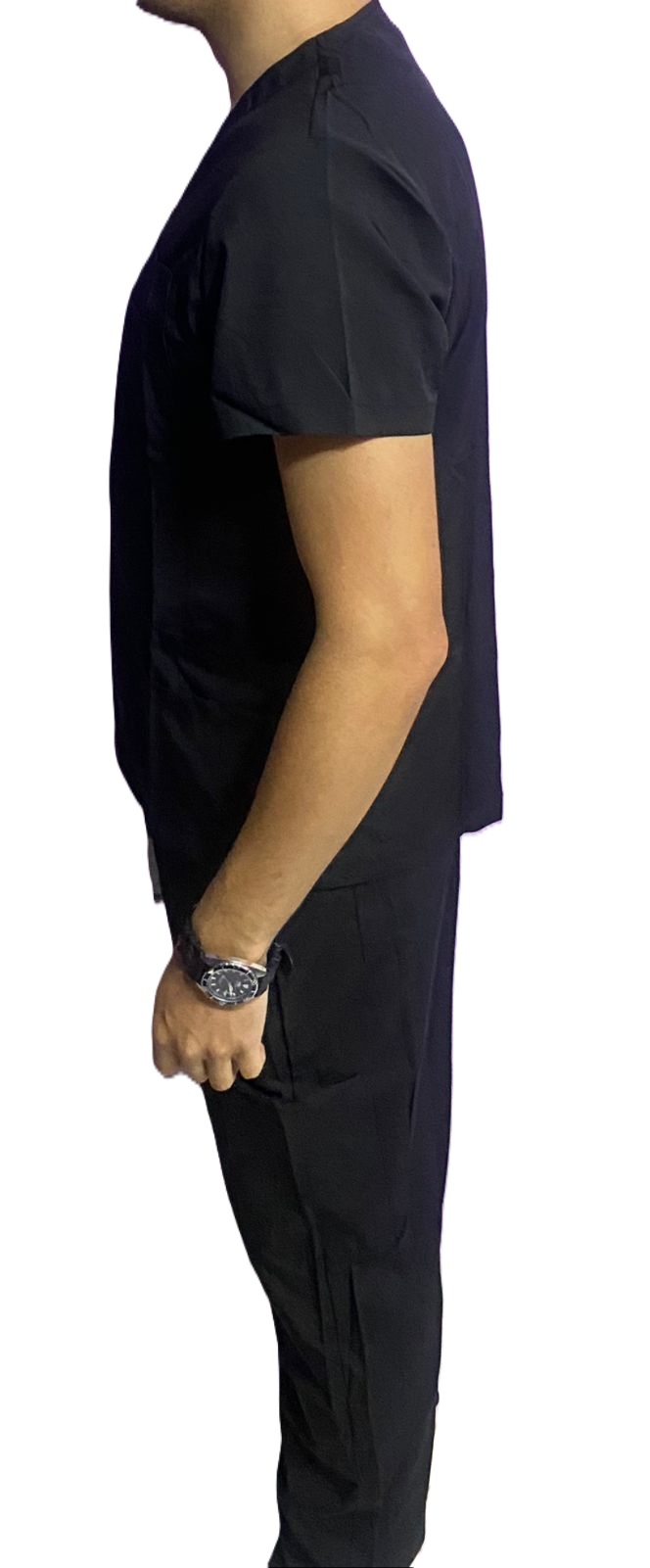 Scrub Pijama Conjunto enfermería clásica unisex uniforme médico, pantalones quirúrgicos dentales, ropa trabajo laboratorio, S-11-Negro - Imagen 4