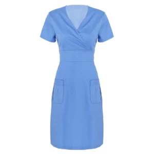 Vestido de manga corta con cuello en V, Uniforme de trabajo de enfermera, recepcion, para mujer, médicos, enfermería SB-13