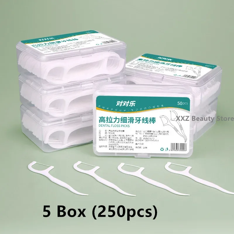 Palillos de dientes plástico con hilo Dental de alta tensión, caja 50 pzas M-15 - Imagen 2