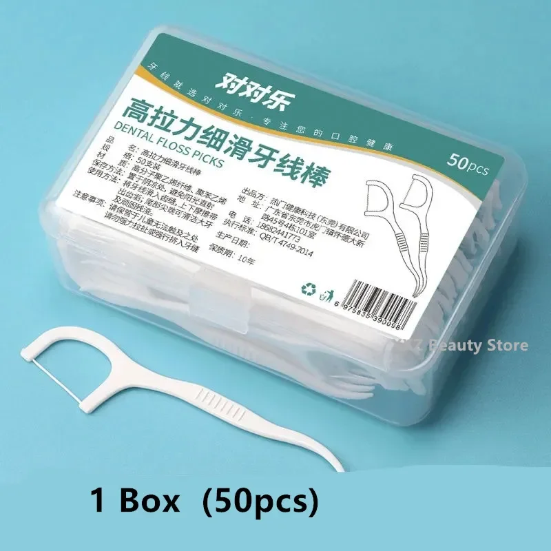 Palillos de dientes plástico con hilo Dental de alta tensión, caja 50 pzas M-15