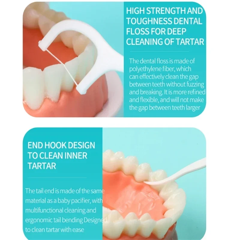 Palillos de dientes plástico con hilo Dental de alta tensión, caja 50 pzas M-15 - Imagen 7
